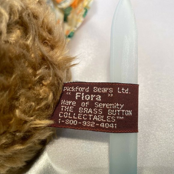 Bunny Rabbit Plush Flora Original Brass Button - Picture 7 of 11